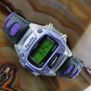 New Vintage Mens Aqualite Digital Alarm Chronograph Sports Watch